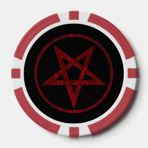 Fichas De Póquer Pentagram del diablo Rojo