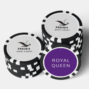 FICHAS DE PÓQUER PEONIX ROYAL QUEEN PURPLE LUXURY WEDDING PARY
