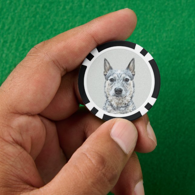 Fichas De Póquer Perro de ganado australiano - Arte de perro origin (Mano)