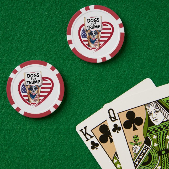 Fichas De Póquer Perros para Trump: Patriotas apolíticos (Mesa de Poker (Doble))