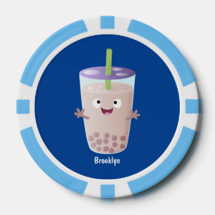 Fichas De Póquer Personaje de dibujos animados de Cute happy bubble