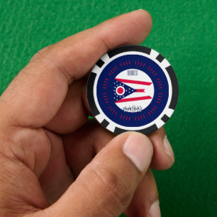 Fichas De Póquer Personaliza tu texto con la bandera de estado de O