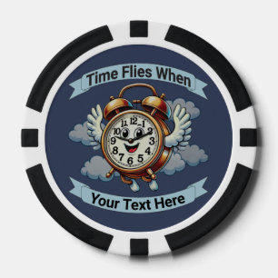 Fichas De Póquer Personalizable "El tiempo vuela cuando" Reloj vola