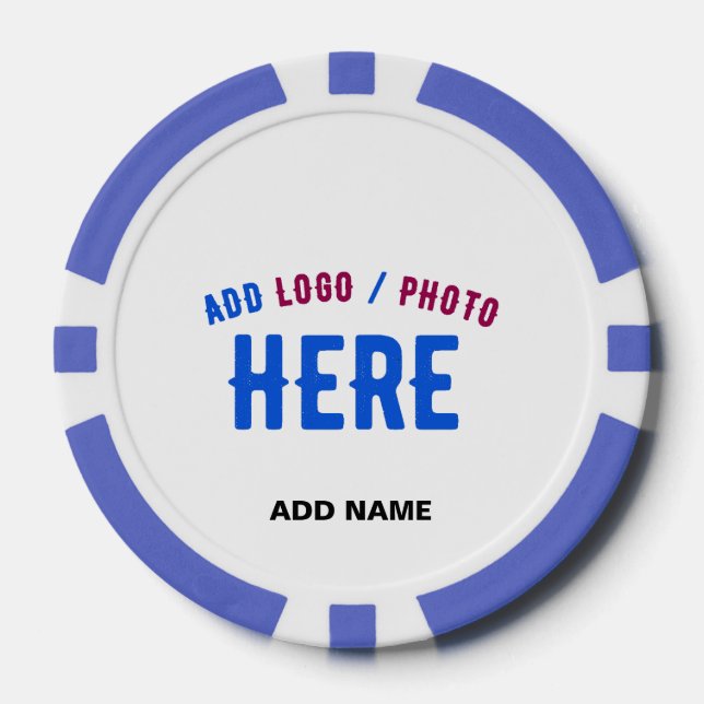 FICHAS DE PÓQUER PERSONALIZABLE MODERNO ESTILO BLANCO VERIFICADO MA (Anverso)