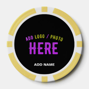 FICHAS DE PÓQUER PERSONALIZABLE MODERNO ESTILO NEGRO VERIFICADO MAR