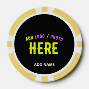 FICHAS DE PÓQUER PERSONALIZABLE MODERNO ESTILO NEGRO VERIFICADO MAR