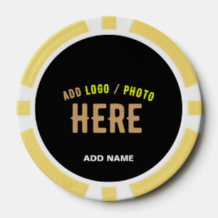 FICHAS DE PÓQUER PERSONALIZABLE MODERNO ESTILO NEGRO VERIFICADO MAR