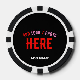 FICHAS DE PÓQUER PERSONALIZABLE MODERNO ESTILO NEGRO VERIFICADO MAR