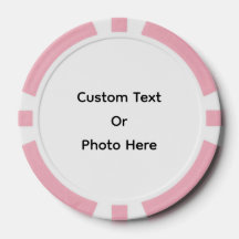 Fichas de póquer personalizadas, borde rayado rosa