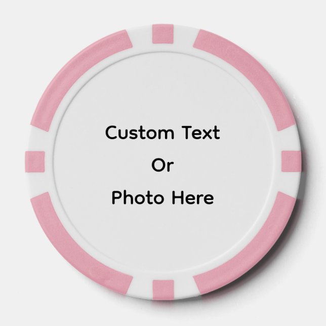 Fichas de póquer personalizadas, borde rayado rosa (Anverso)