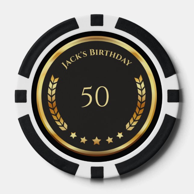 Fichas de póquer personalizadas para cumpleaños nú (Anverso)
