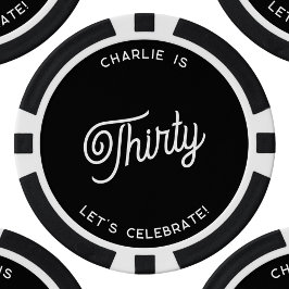 Fichas De Póquer Personalizado 30 Treinta Y Trigésimo Cumpleaños