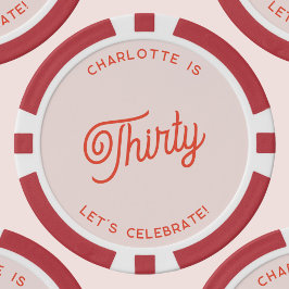 Fichas De Póquer Personalizado 30 Treinta Y Trigésimo Cumpleaños