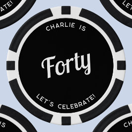 Fichas De Póquer Personalizado 40 Cuarenta Y Cuarenta Cumpleaños
