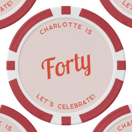 Fichas De Póquer Personalizado 40 Cuarenta Y Cuarenta Cumpleaños