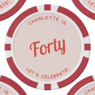 Fichas De Póquer Personalizado 40 Cuarenta Y Cuarenta Cumpleaños