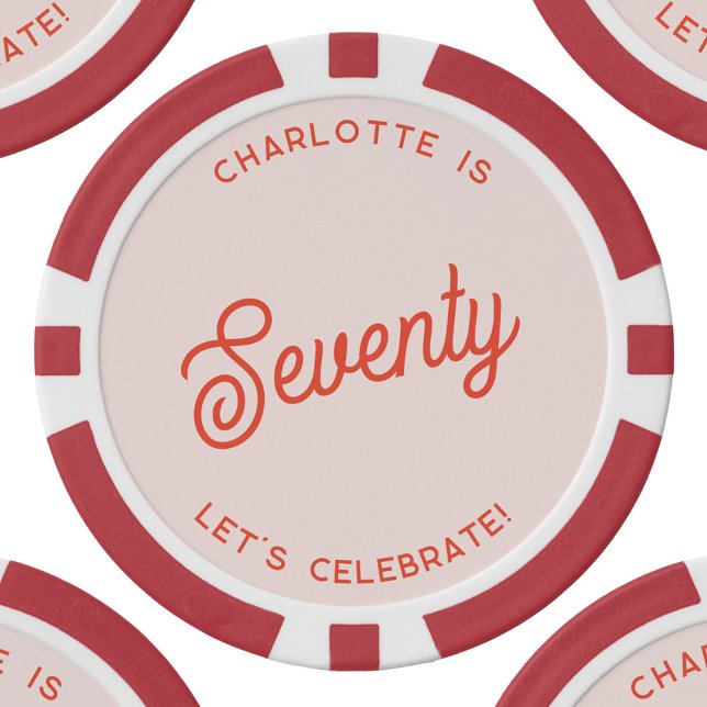 Fichas De Póquer Personalizado 70 Setenta Y Setenta Años (Personalized name seventieth 70 birthday poker chips)