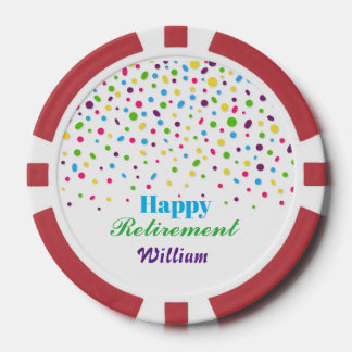 Fichas De Póquer Personalizado Cute Colorful Confetti Feliz Jubilac