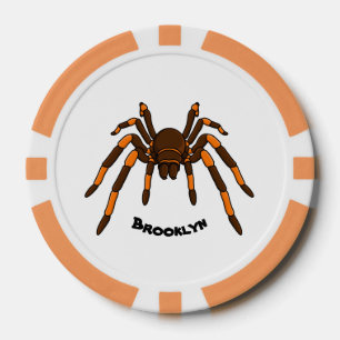 Fichas De Póquer Personalizado de araña tarántula arenosa marrón y 