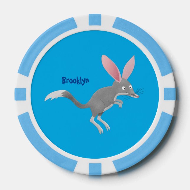 Fichas De Póquer Personalizado de bilby australiano feliz (Anverso)