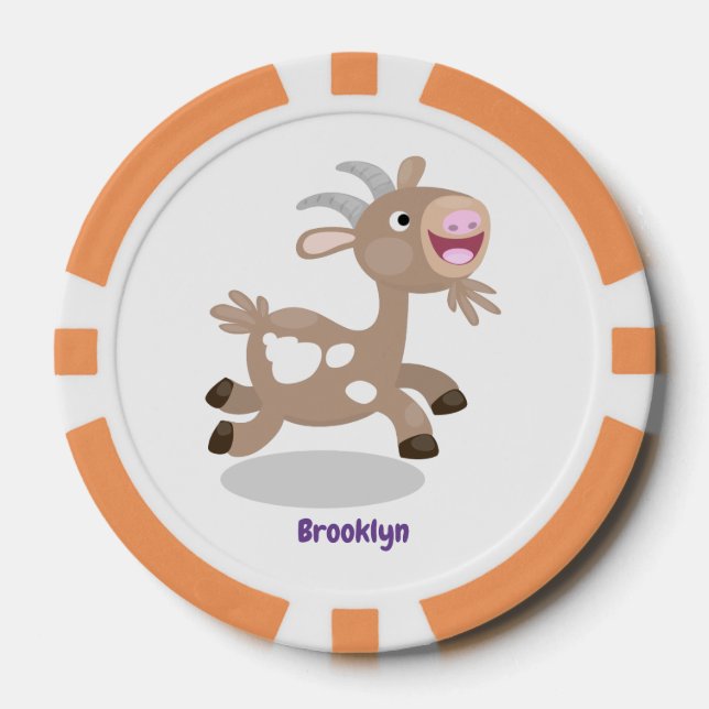 Fichas De Póquer Personalizado de cabra alegre (Anverso)