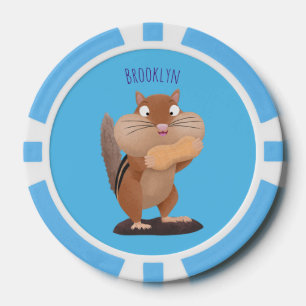 Fichas De Póquer Personalizado de chipmunk de grandes mejillas grac
