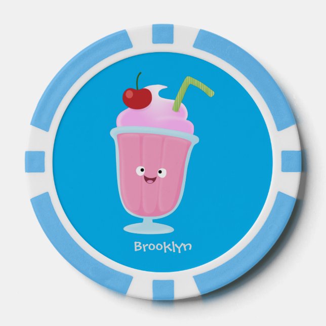Fichas De Póquer Personalizado de helados de fresa de fresa (Anverso)