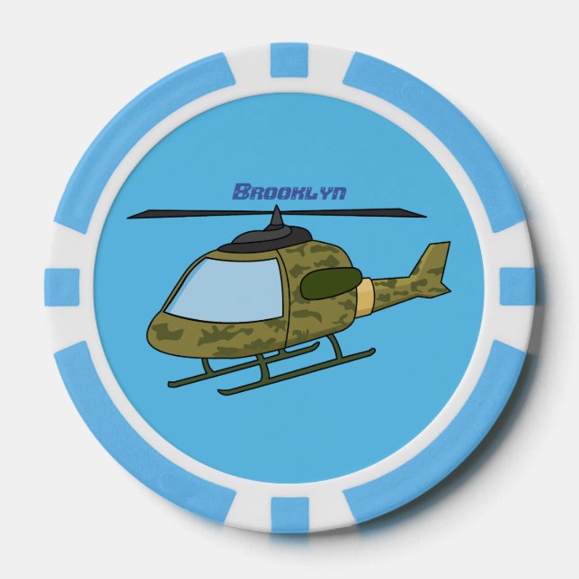 Fichas De Póquer Personalizado de helicópteros de camoflage del ejé (Anverso)
