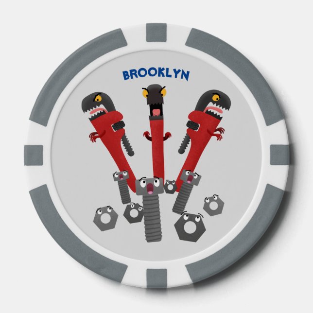 Fichas De Póquer Personalizado de humor de herramientas monstruosas (Anverso)