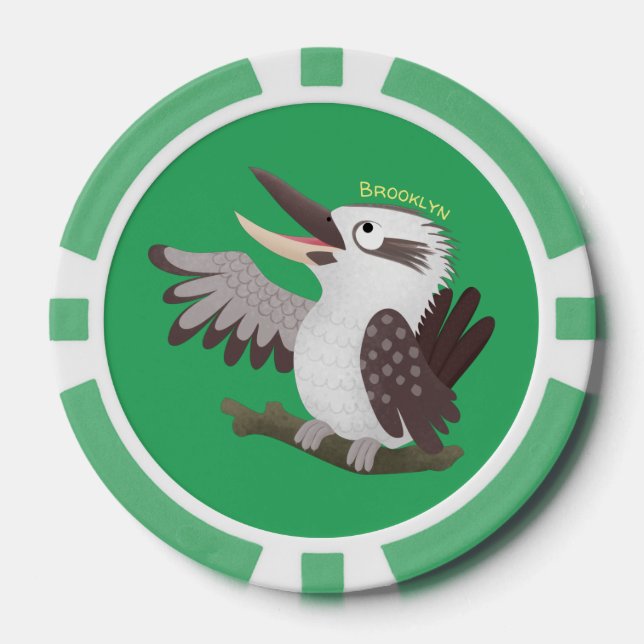 Fichas De Póquer Personalizado de kookaburra gracioso (Anverso)