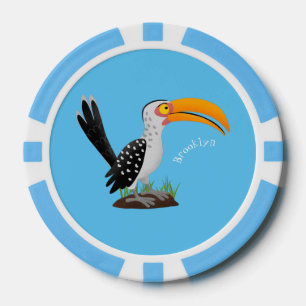 Fichas De Póquer Personalizado de pájaro safari de buey amarillo di