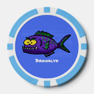 Fichas De Póquer Personalizado de pescado piraña