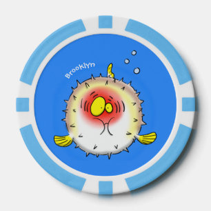 Fichas De Póquer Personalizado de pescado porcupy de marisco de pur
