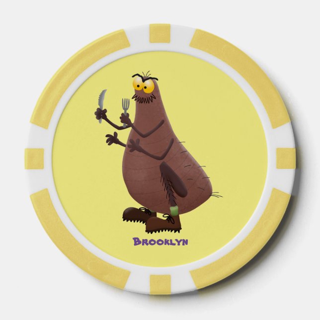 Fichas De Póquer Personalizado de pulgas fea hambrienta (Anverso)