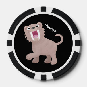 Fichas De Póquer Personalizado de Smilodon del tigre dientes de Cut