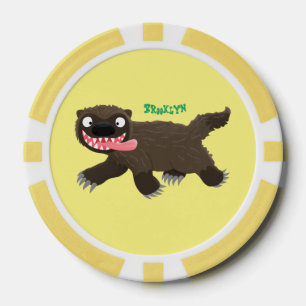Fichas De Póquer Personalizado de un animal lobverino hambriento