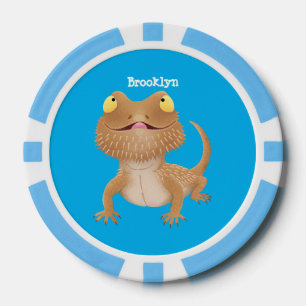 Fichas De Póquer Personalizado del lagarto de dragón barbudo