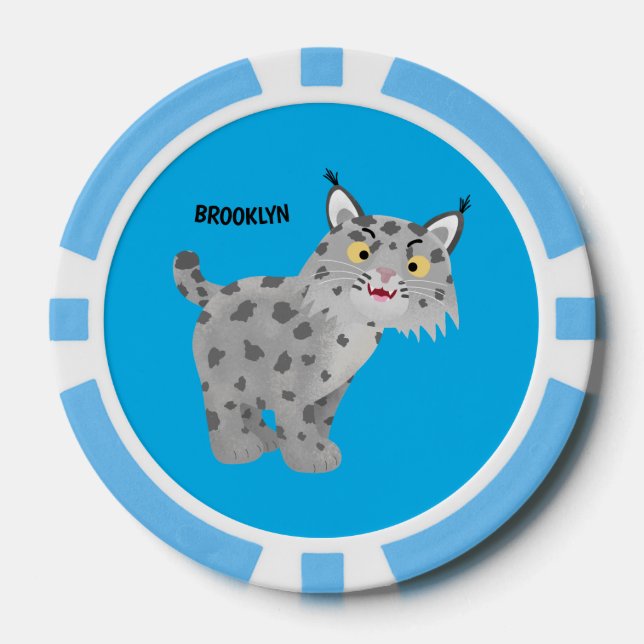 Fichas De Póquer Personalizado del lince del bobcat medio (Anverso)