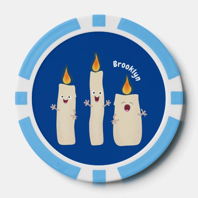 Fichas De Póquer Personalizado del trío de velas de canto lindo (Anverso)