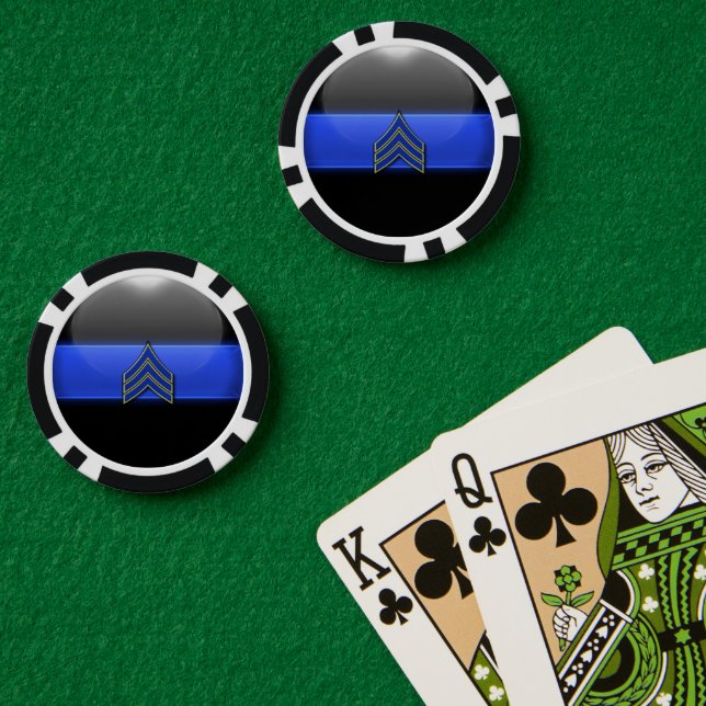 Fichas De Póquer Personalizado delgado de la línea azul (Mesa de Poker (Doble))