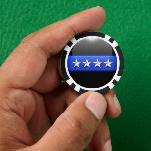 Fichas De Póquer Personalizado delgado de la línea azul