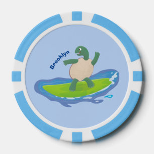 Fichas De Póquer Personalizado divertida de la ola de tortugas