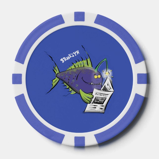 Fichas De Póquer Personalizado divertida de pescados y mariscos (Anverso)