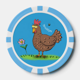 Fichas De Póquer Personalizado divertido de pollo rústico y caprich