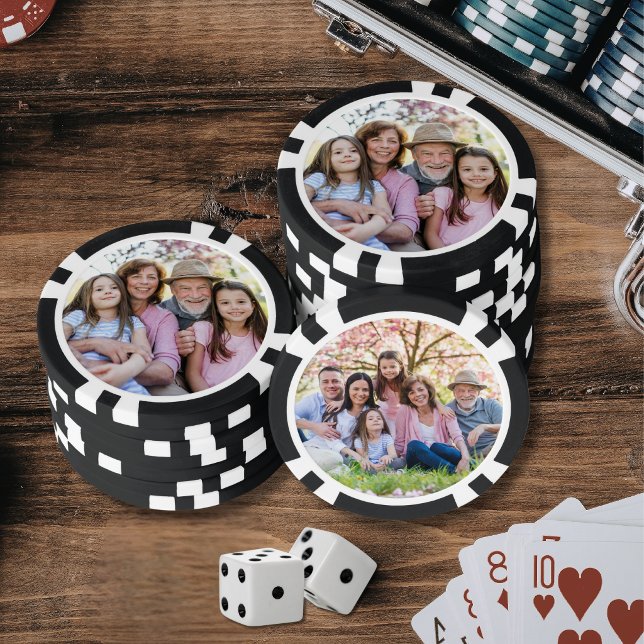 Fichas De Póquer Personalizado Doble Cara Dos Fotos (Custom Double Sided Two Photo Poker Chips)