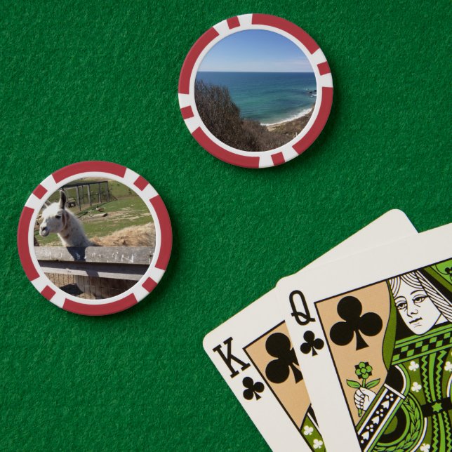 Fichas De Póquer Personalizado dos imágenes personalizadas (Mesa de Poker (Doble))