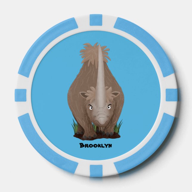 Fichas De Póquer Personalizado elasmotherium rinoceronte (Anverso)