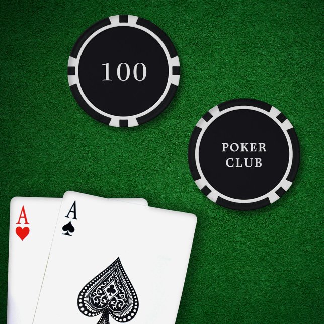 Fichas De Póquer Personalizado Juego de Torneo Valor 100 Negro (Poker Chips Black Value 100 )