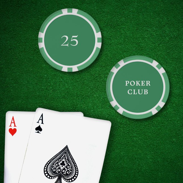 Fichas De Póquer Personalizado Juego de Torneo Valor 25 Verde (Poker Chips Green Value 25 )
