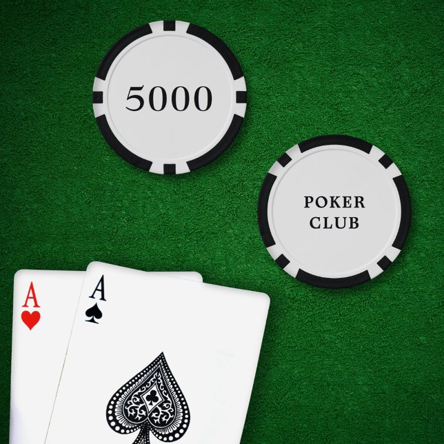 Fichas De Póquer Personalizado Juego de Torneo Valor 5000 Blanco (Poker Chips White Value 5000 )
